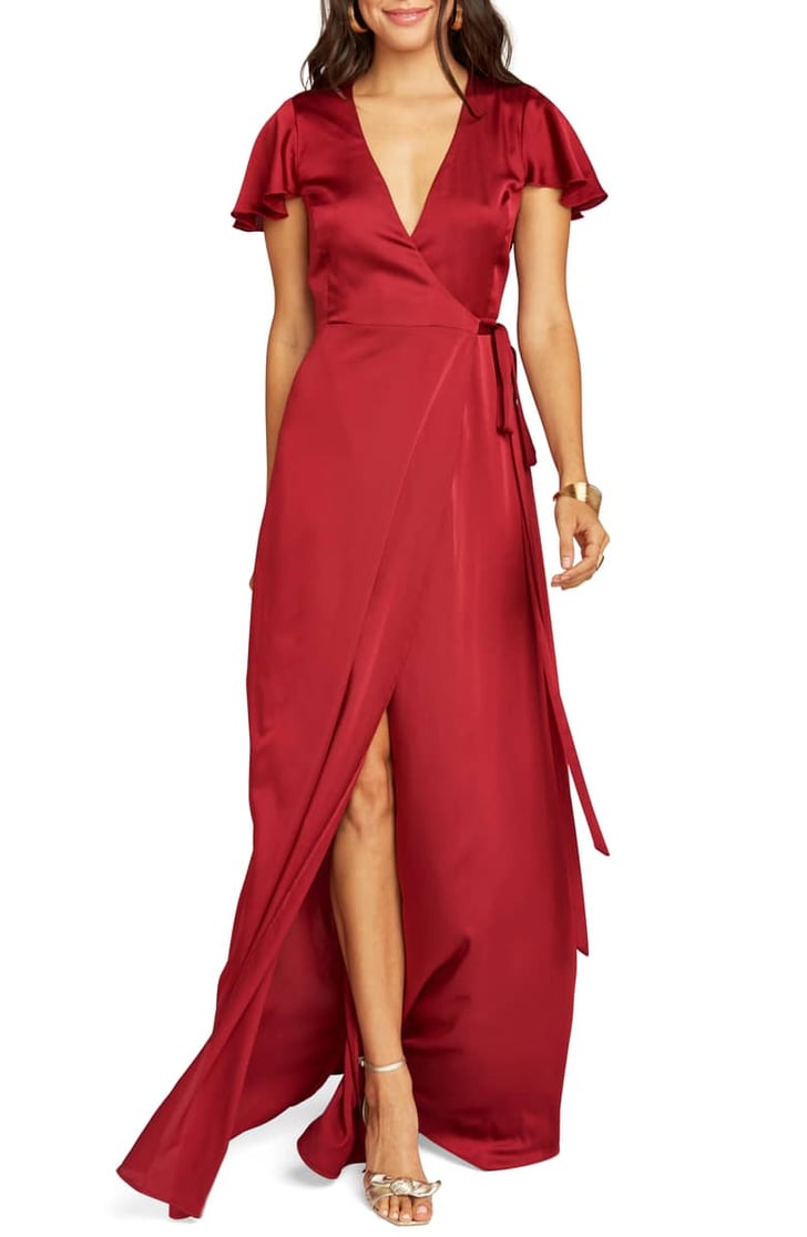 wrap long gown