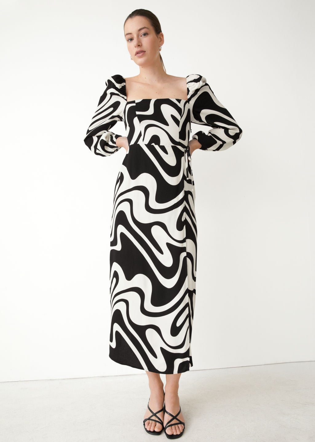 u0026 Other Stories Square Neck Midi Dress | 12 Ways to Wear White to a Wedding  Without Offending the Bride | POPSUGAR Fashion Photo 8