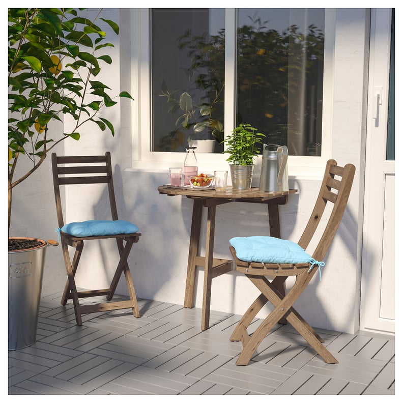 Askholmen Wall Table and Two Folding Chairs
