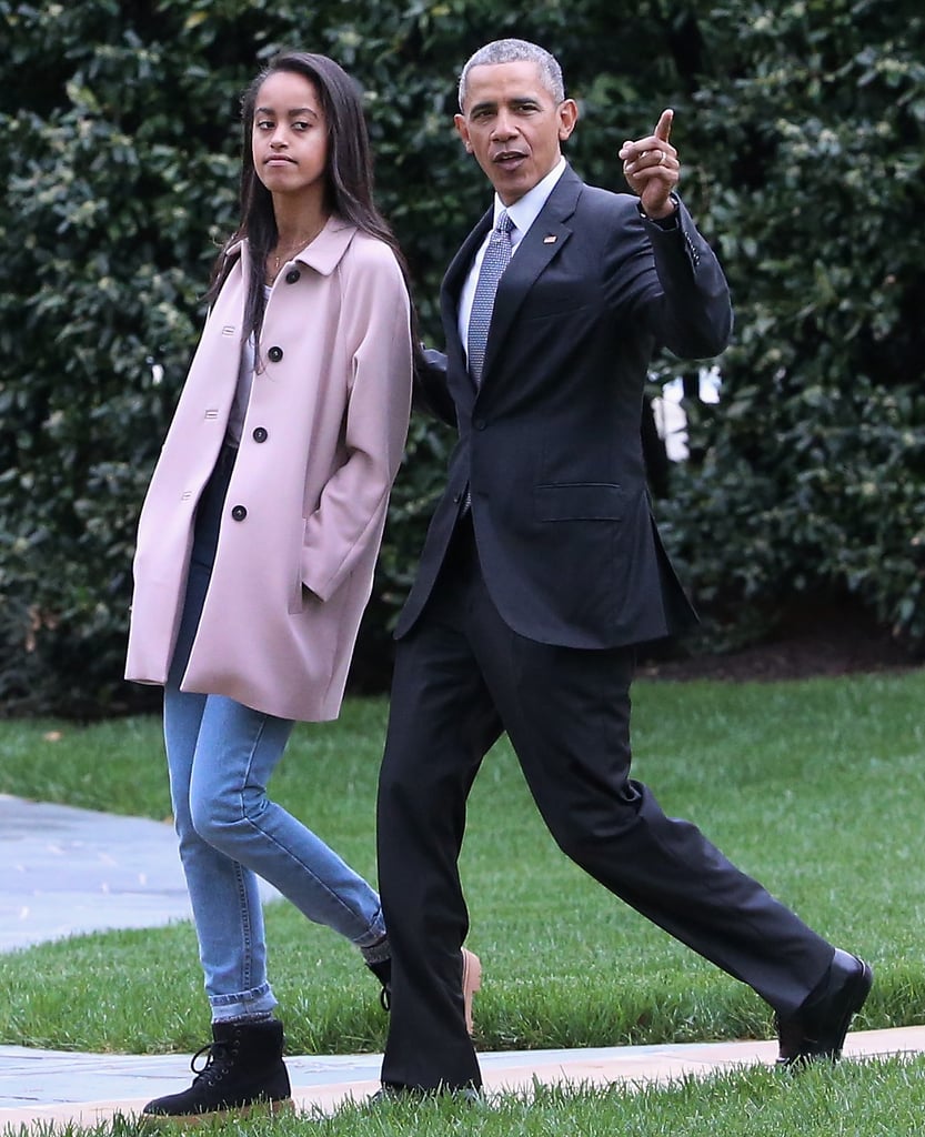 Malia Obama's Pink Coat April 2016