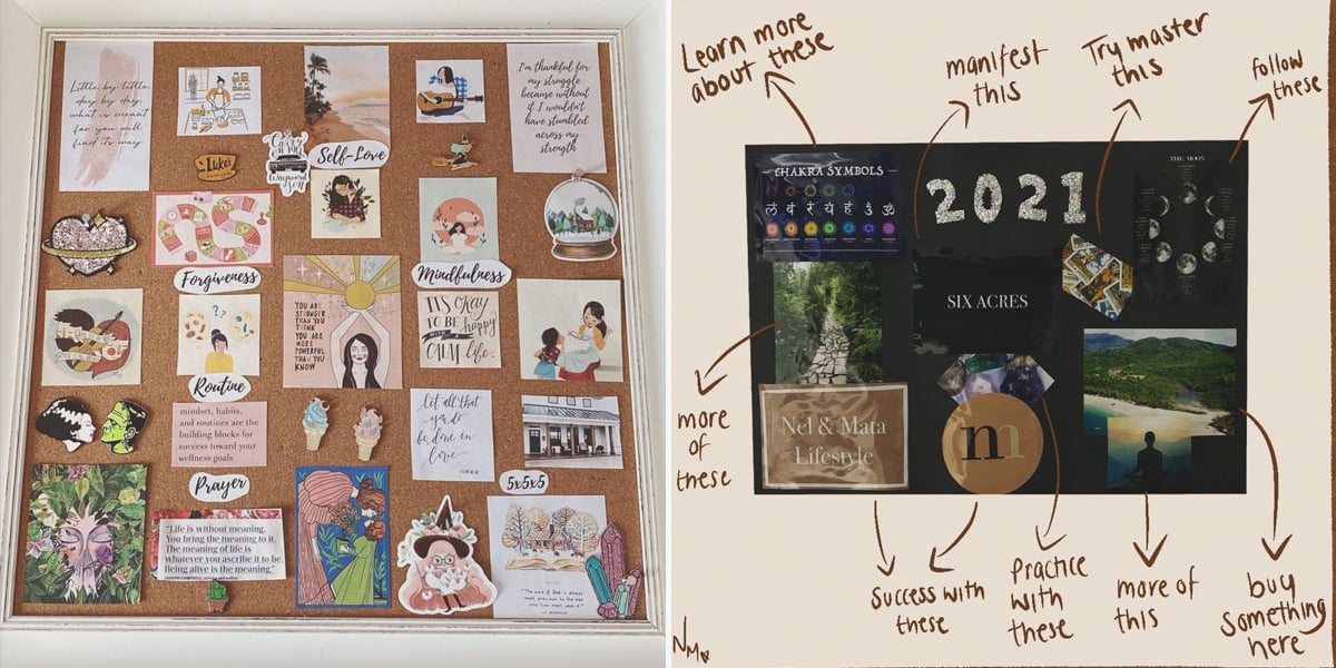 How to Make a Vision Board  2021 Aesthetic Printed Vision Board 