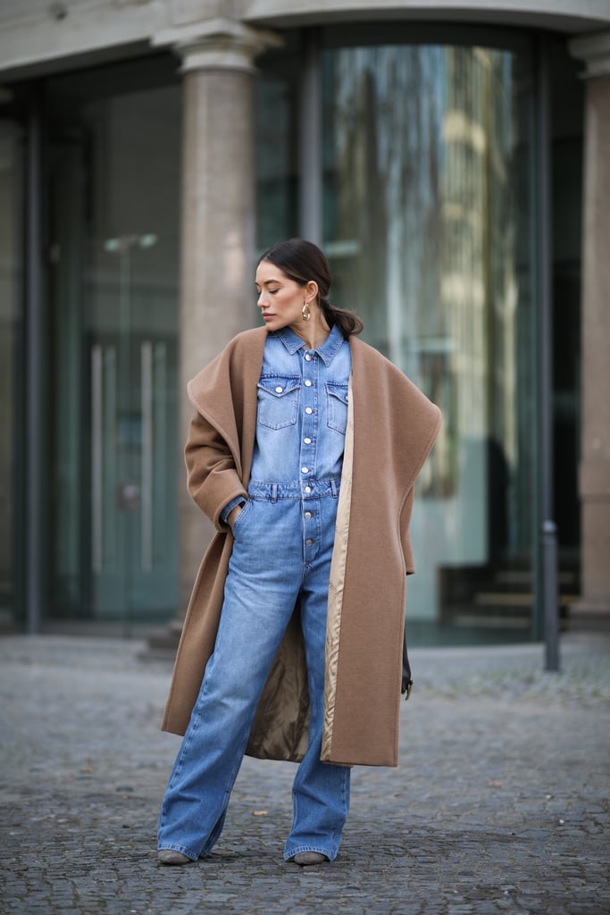 Winter Outfit Idea: Denim on Denim With a Camel Coat