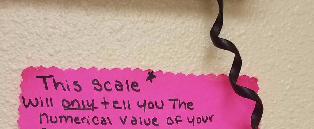 This Note Above a Scale Should Be Required Reading For All New Moms