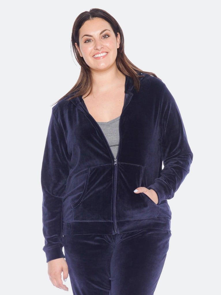 Verishop SLINK Jeans Velour Zip-Up Hoodie - Navy