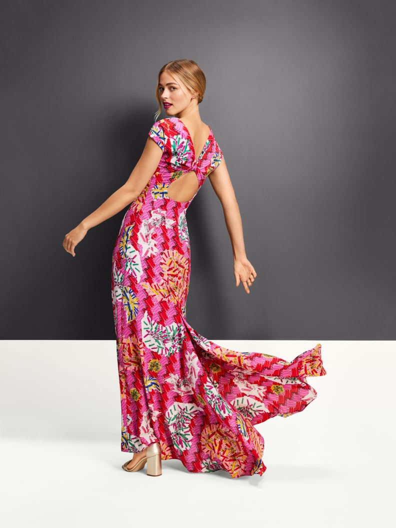 Zac Posen for Target Women's Safety-Pin Print Cap Sleeve V-Neck Maxi Dress in Magenta