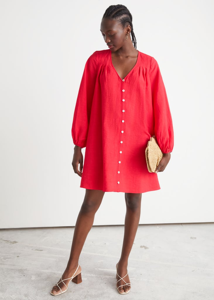 & Other Stories Relaxed Buttoned Mini Dress