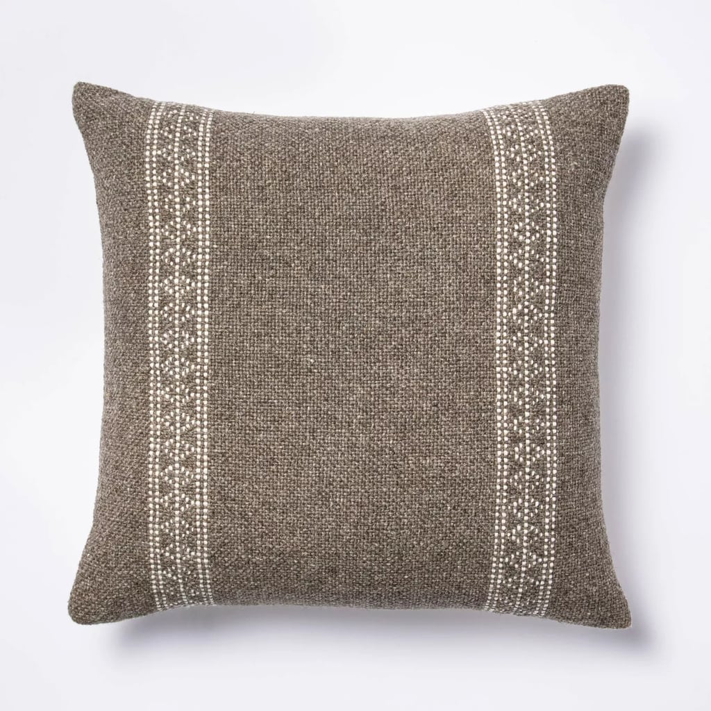 Woven Wool Cotton Square Throw Pillow