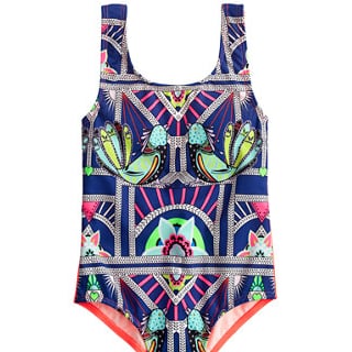 Geometric One-Piece Bathing Suits For Girls