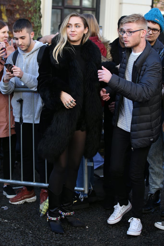 Miley Cyrus Leather Skirt in London 2018 Miley Cyrus Leather Skirt in London 2018