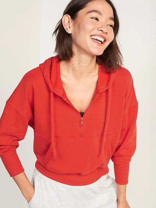 Old Navy Loose Cropped Quarter-Zip Hoodie