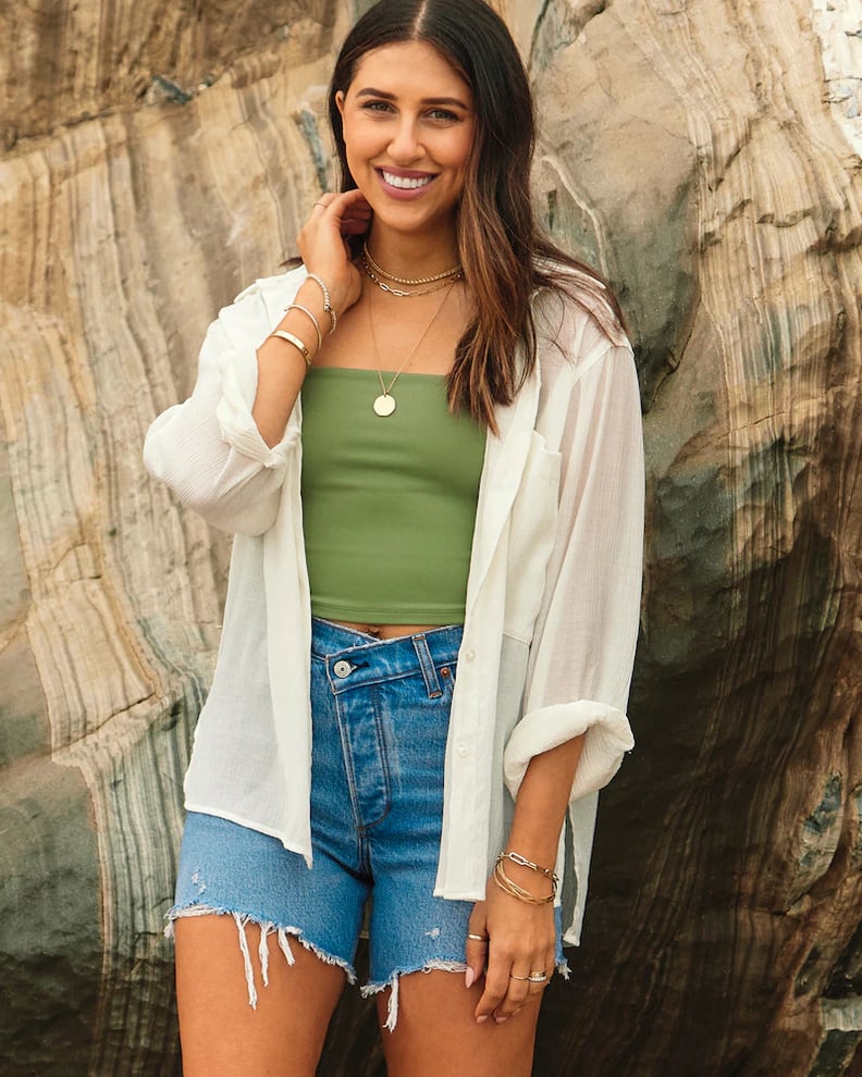 Simple Bodysuit Tank and Denim Shorts Outfit