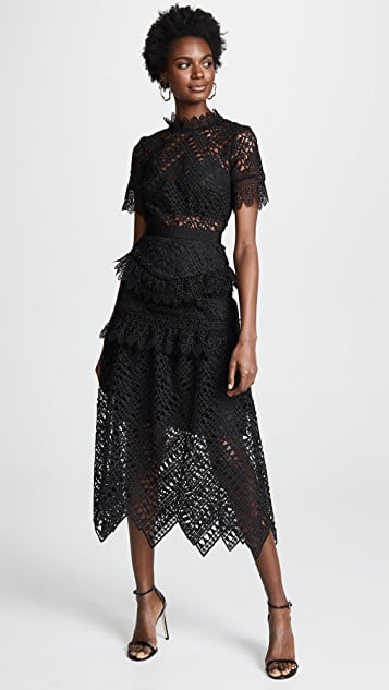 Self Portrait Abstract Triangle Lace Dress