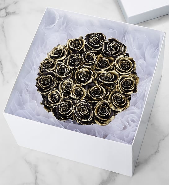 Magnificent Roses® Preserved Gold Kissed Roses