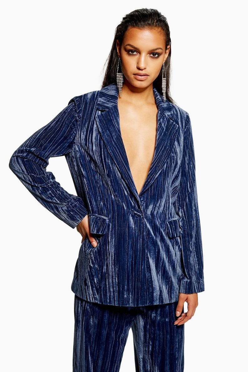 Topshop Crinkle Velvet Suit