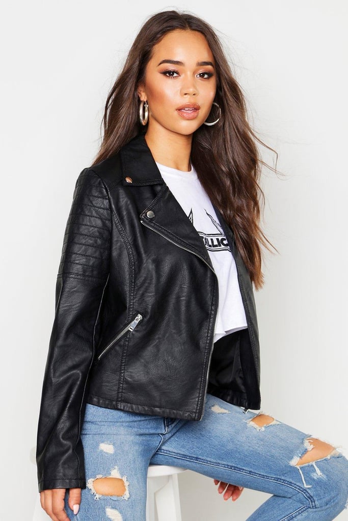 Boohoo Faux Leather Biker Jacket Best Leather Jackets 2020 Popsugar Fashion Photo 5 