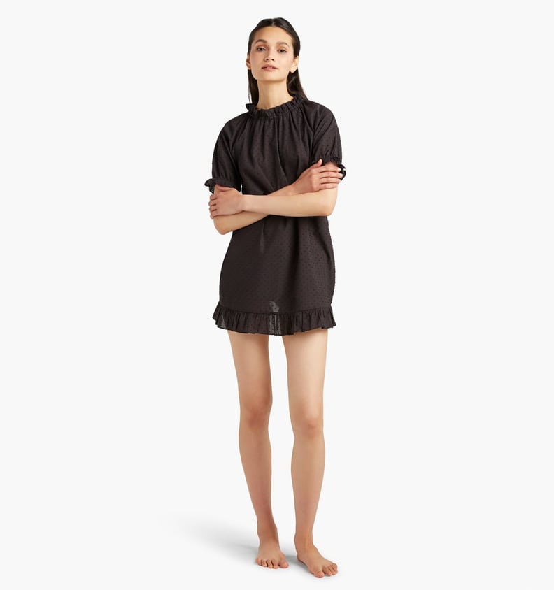 Hill House Home The Katherine Nap Dress in Sheer Black Swiss Dot