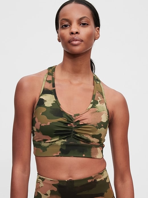 Gap GapFit Eclipse Camo Support Strappy Sports Bra Womens Size Medum