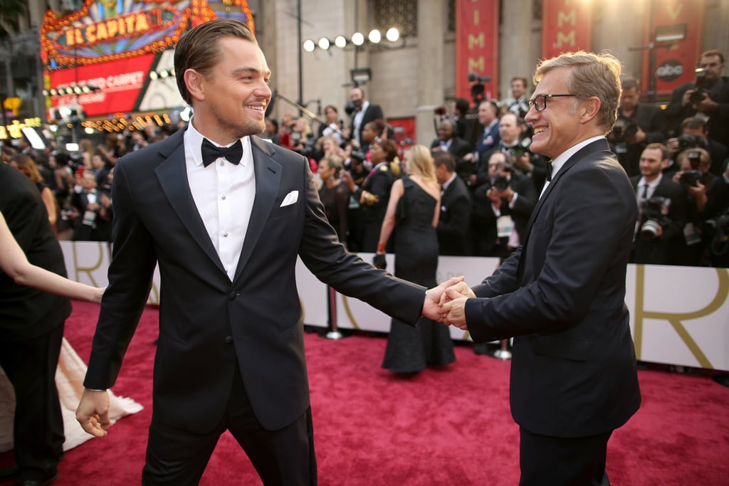 Leonardo DiCaprio and Christoph Waltz at the 2014 Oscars.