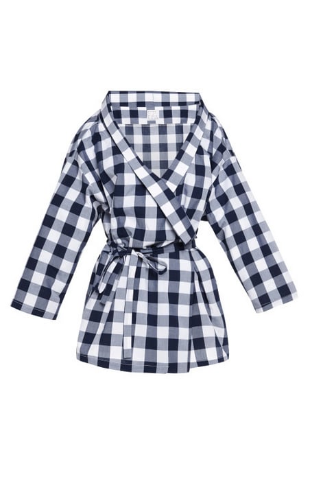 Stella Jean Celery Kimono-Style Gingham-Print Shirt