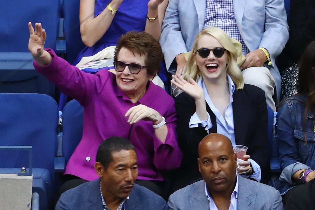 Emma Stone and Billie Jean King at US Open
