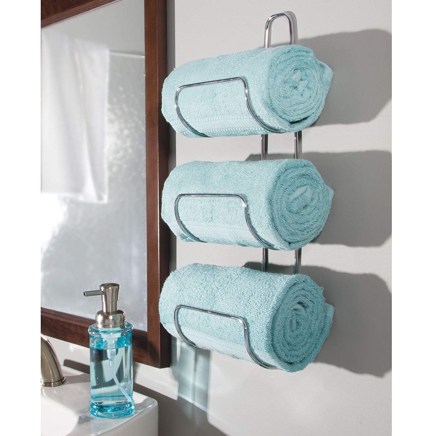 Mdesign metal wall mount hotsell bathroom towel rack holde