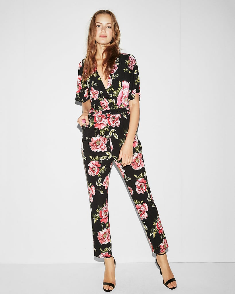 Express Floral Jersey Jumpsuit