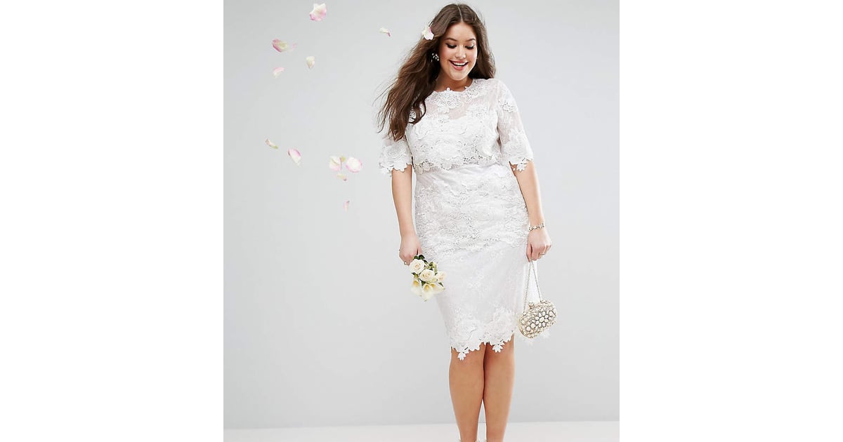  ASOS  Bridal  Lace Embroidered Midi Shift Dress  Plus  Size  