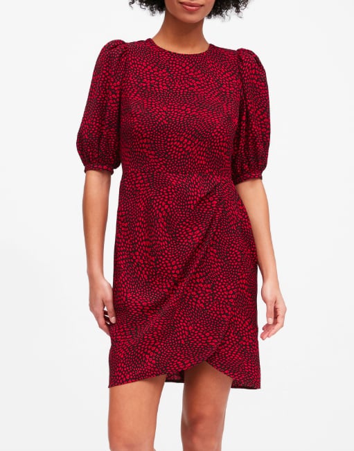 Puff-Sleeve Sheath Dress