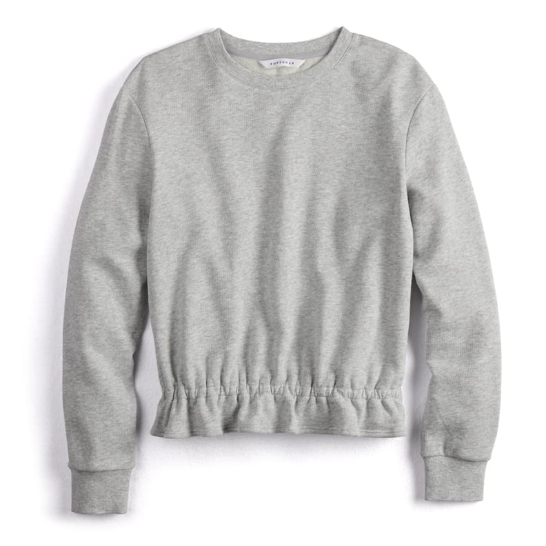 Peplum Sweatshirt in Heather Grey