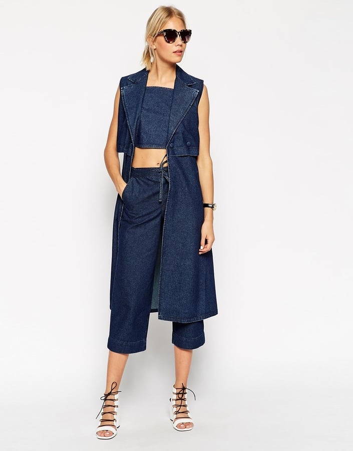 ASOS Denim Sleeveless Trench Coat