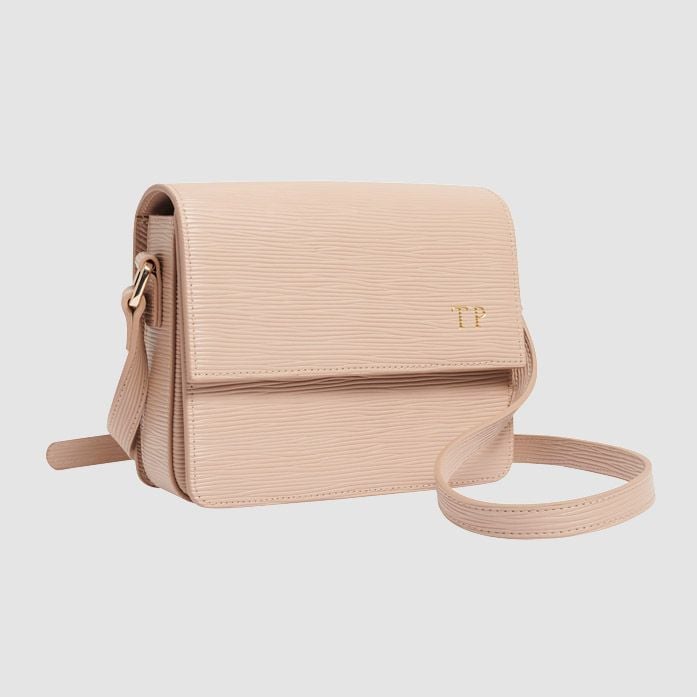 The Daily Edited Taupe Textured Cross Body Bag