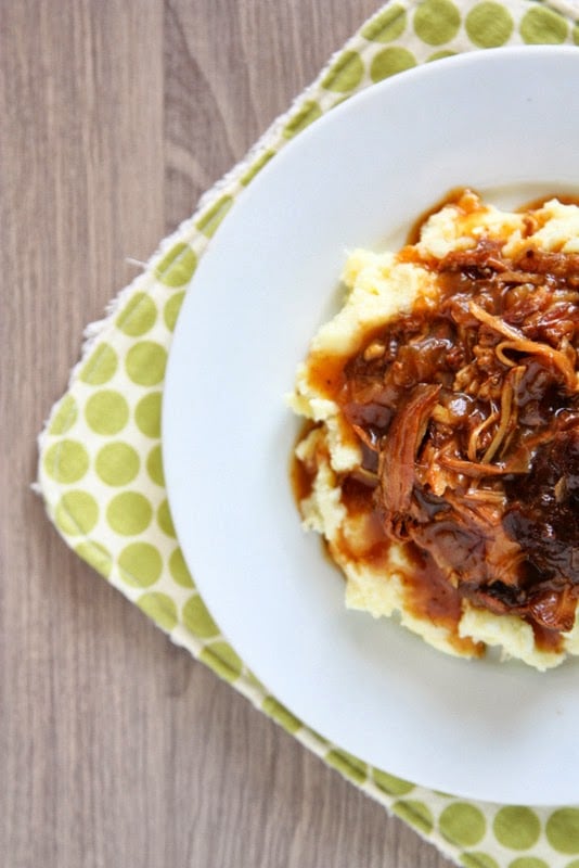 Crockpot Pork With Dried Plums and Mashed Potatoes