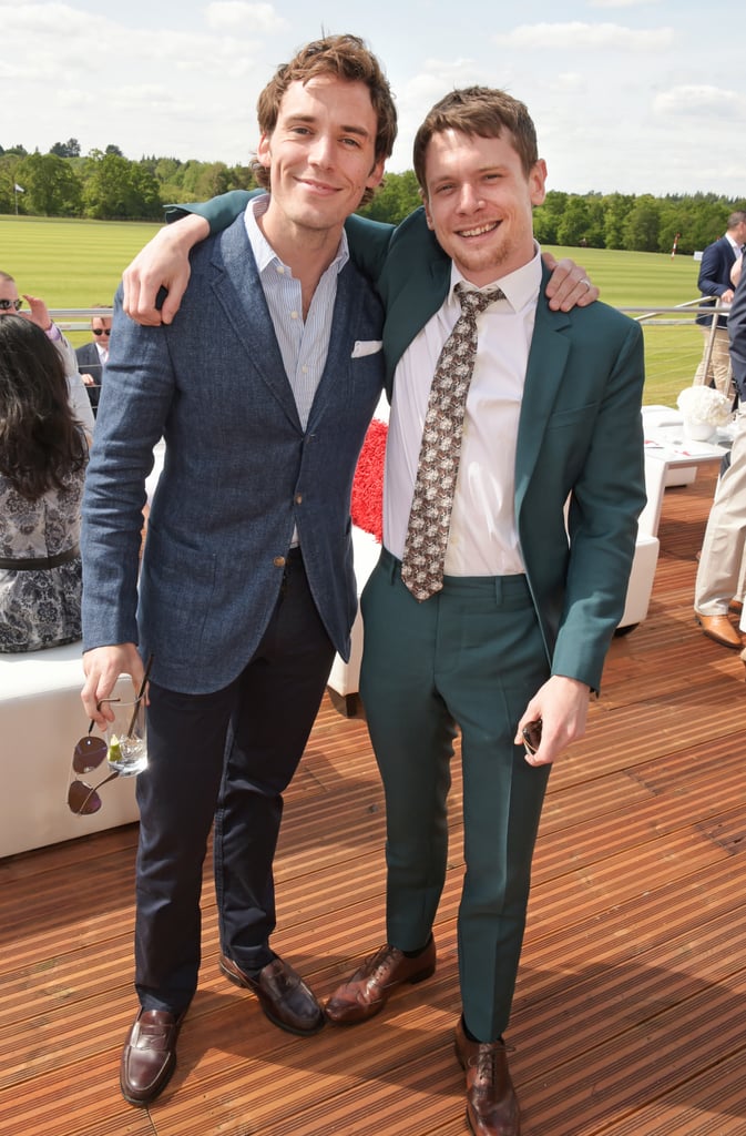 Sam Claflin and Jack O'Connell hugged it out at the Audi Polo Challenge in 2015.