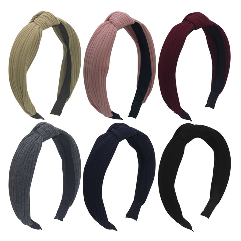 Habibee Pack of 6 Wide Plain Fashion Headbands