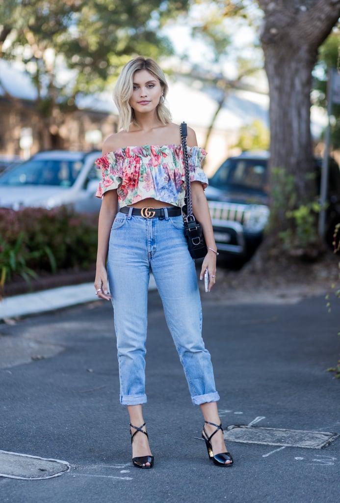 Denim got a flirty upgrade with florals and bare shoulders.