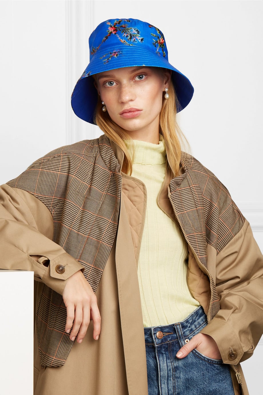 Preen by Thornton Bregazzi Holly Printed Satin Bucket Hat 18