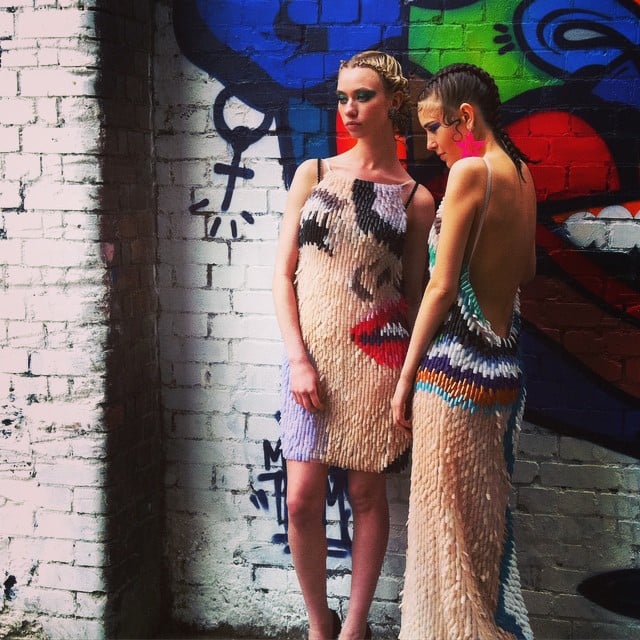 Dress Made Out of Fake Nails