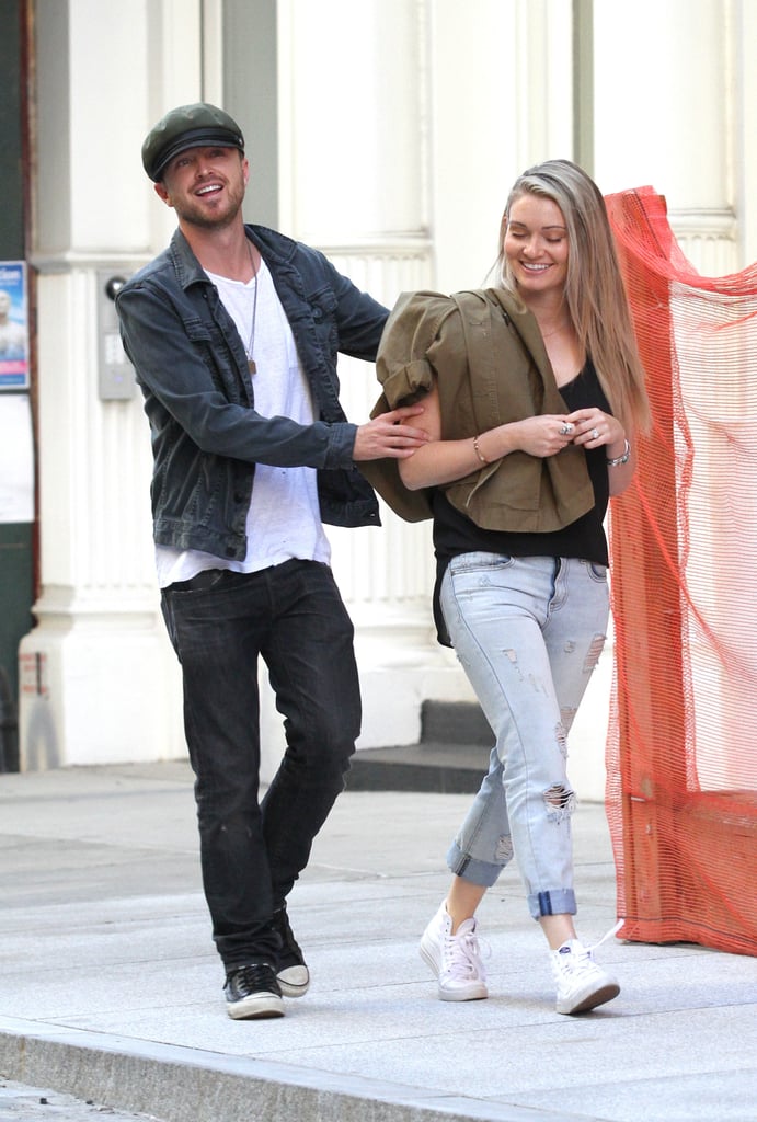 Aaron Paul and Lauren Parsekian in NYC August 2016
