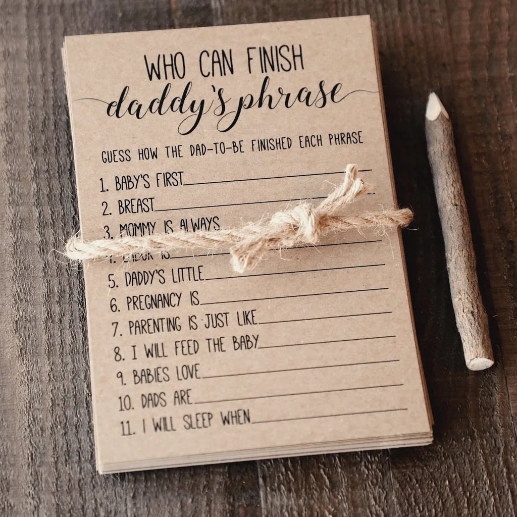 Finish Daddy's Phrase Baby Shower Game