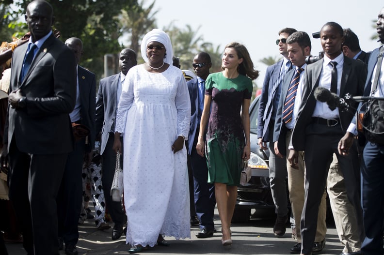 Queen Letizia in a Carolina Herrera Dress