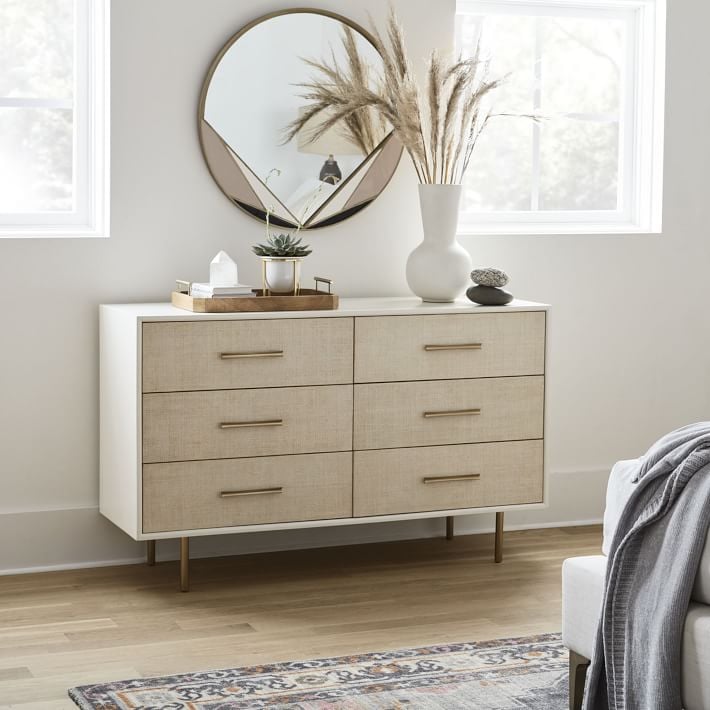 West Elm Margot Raffia 6-Drawer Dresser