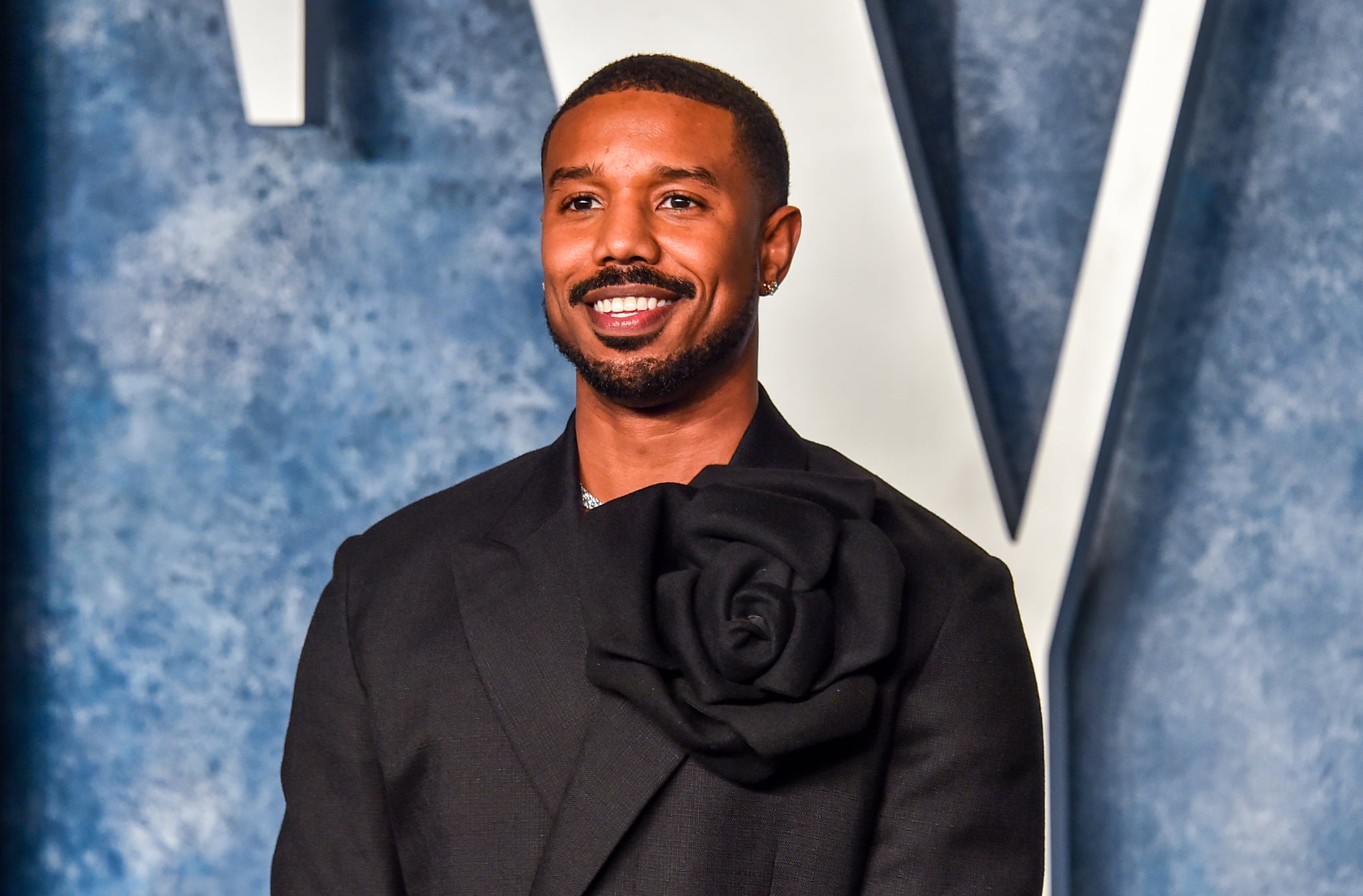 Michael B. Jordan at the 2023 Vanity Fair Oscar Party held at the Wallis Annenberg Center for the Performing Arts on March 12, 2023 in Beverly Hills, California. (Photo by Alberto Rodriguez/Variety via Getty Images)