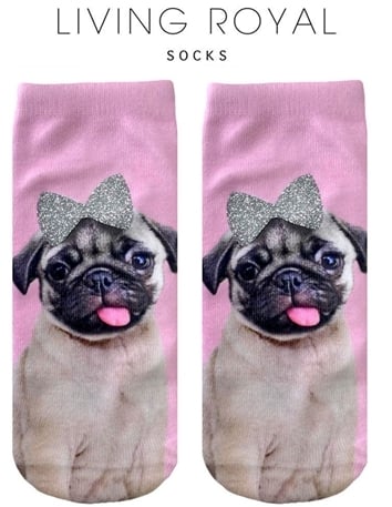 Pug Glitter Socks