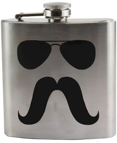 Sunglasses and Mustache Flask
