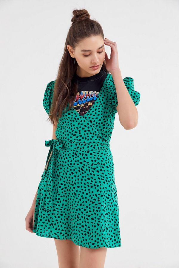 UO Jocelyn Printed Puff Sleeve Minidress