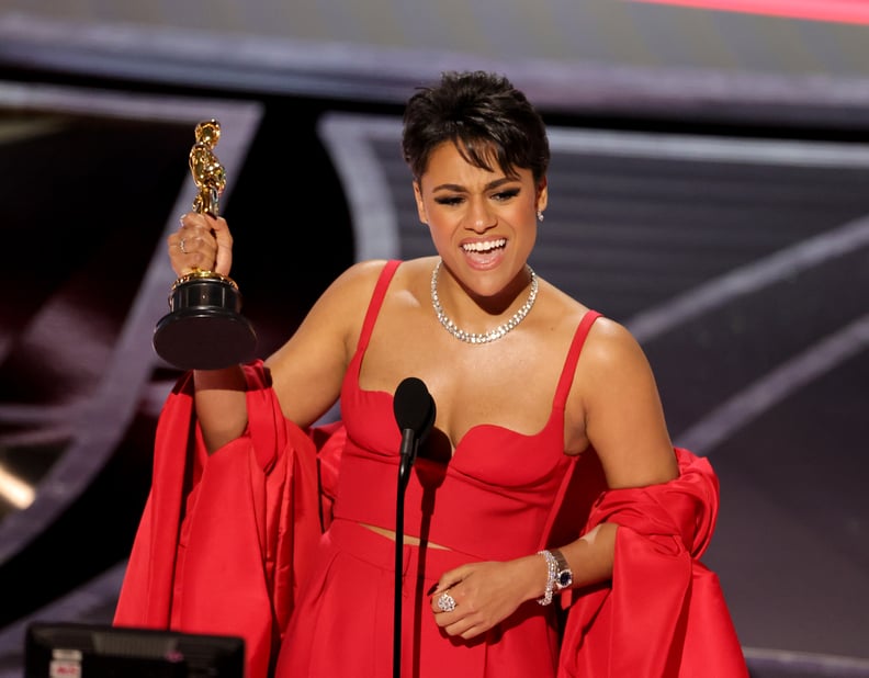 HOLLYWOOD, CALIFORNIA - MARCH 27: Ariana DeBose accepts the Actress in a Supporting Role award for 'West Side Story' onstage during the 94th Annual Academy Awards at Dolby Theatre on March 27, 2022 in Hollywood, California. (Photo by Neilson Barnard/Getty