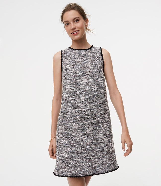 Loft Fringe Tweed Shift Dress