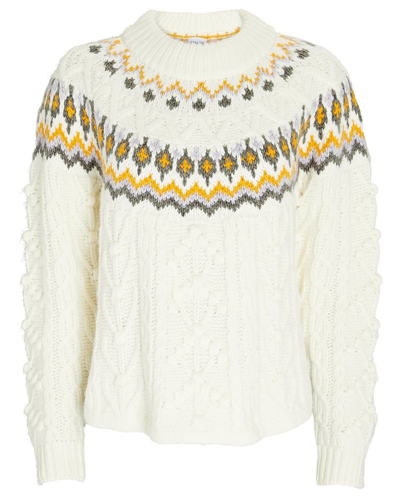 Saylor Susanna Fair Isle Cable Knit Sweater