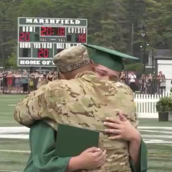 Military Dad Surprises Son at High School Graduation