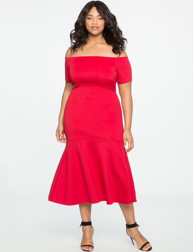 Eloquii Off-the-Shoulder Trumpet Gown Plus Size Wedding